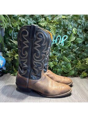 Nocona  Sueded Bullhide Toro 6636 14 AA  Made in USA Cowboy Boots J-Toe Western